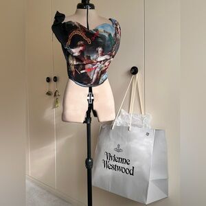 Vivienne Westwood Baroque Print Crop Top - Black and Red